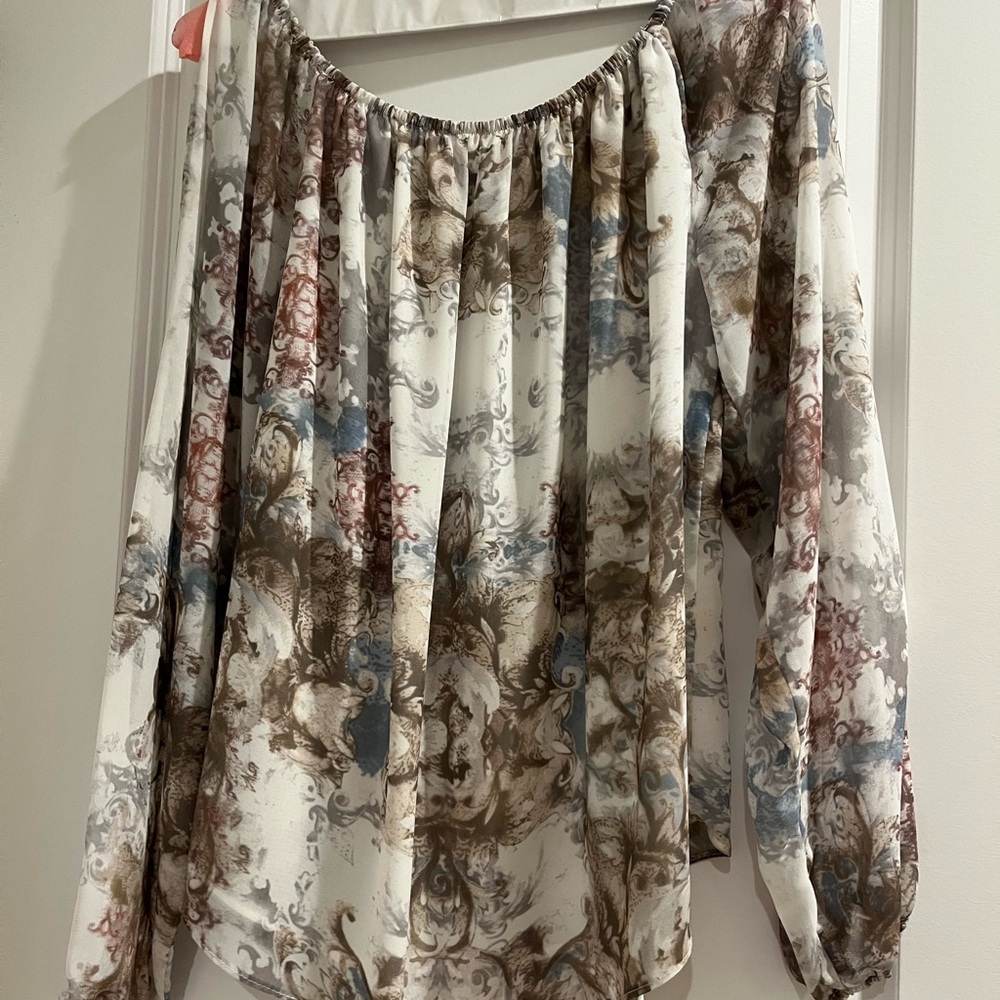 Joseph Ribkoff Off-Shoulder Multicolor Blouse